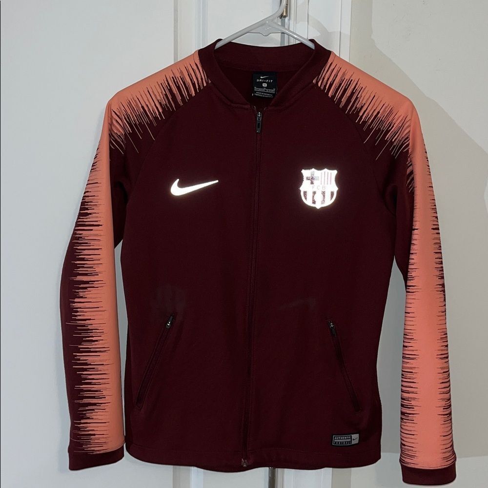 Full zipper Euro Style Barcelona FCB Nike kids soccer youth Jersey Jacket M